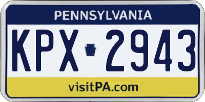 PA license plate KPX2943