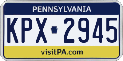 PA license plate KPX2945