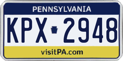 PA license plate KPX2948