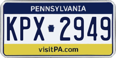 PA license plate KPX2949