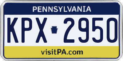 PA license plate KPX2950