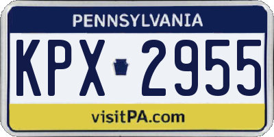 PA license plate KPX2955
