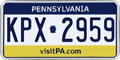 PA license plate KPX2959