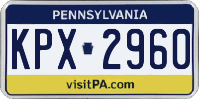 PA license plate KPX2960
