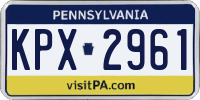 PA license plate KPX2961