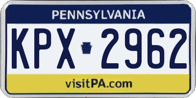 PA license plate KPX2962