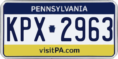 PA license plate KPX2963