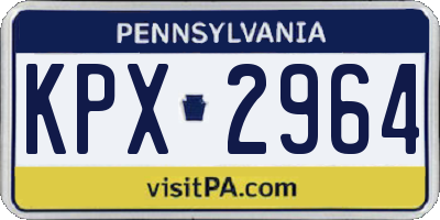 PA license plate KPX2964