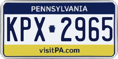 PA license plate KPX2965