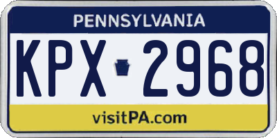 PA license plate KPX2968