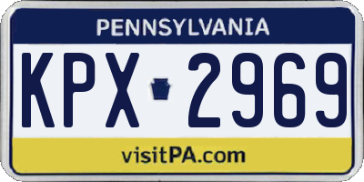 PA license plate KPX2969