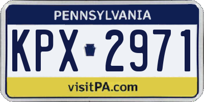 PA license plate KPX2971
