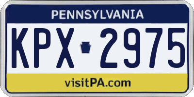 PA license plate KPX2975