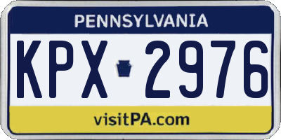 PA license plate KPX2976