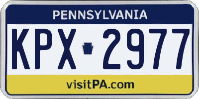 PA license plate KPX2977