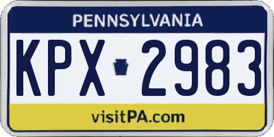 PA license plate KPX2983