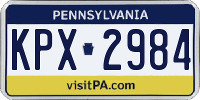 PA license plate KPX2984