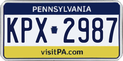 PA license plate KPX2987
