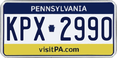 PA license plate KPX2990