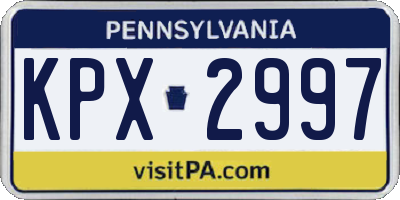 PA license plate KPX2997