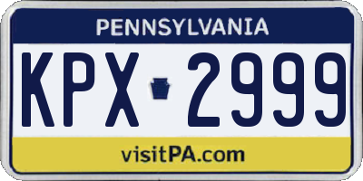 PA license plate KPX2999
