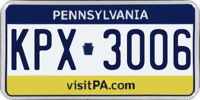 PA license plate KPX3006