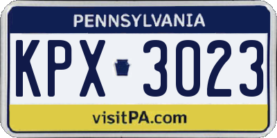 PA license plate KPX3023
