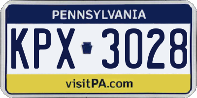 PA license plate KPX3028