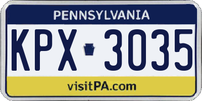 PA license plate KPX3035