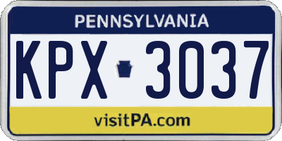 PA license plate KPX3037