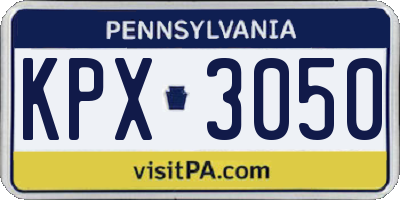 PA license plate KPX3050