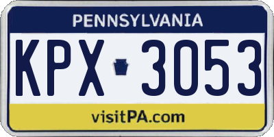 PA license plate KPX3053