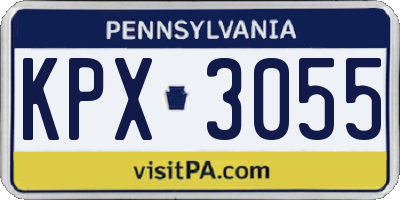PA license plate KPX3055