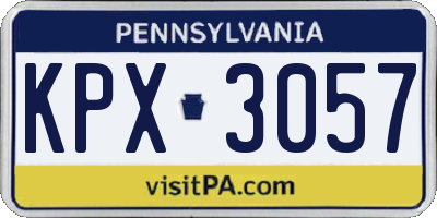 PA license plate KPX3057