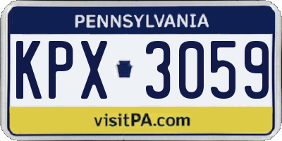 PA license plate KPX3059