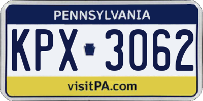 PA license plate KPX3062
