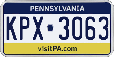 PA license plate KPX3063