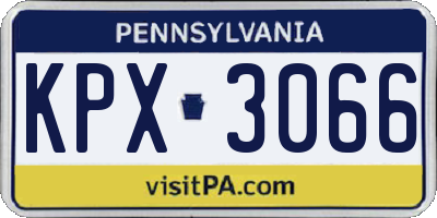 PA license plate KPX3066