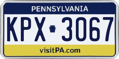 PA license plate KPX3067