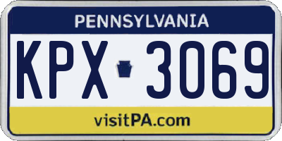 PA license plate KPX3069