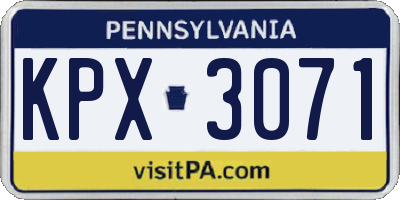 PA license plate KPX3071
