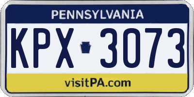 PA license plate KPX3073