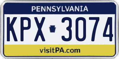 PA license plate KPX3074