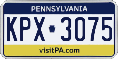 PA license plate KPX3075