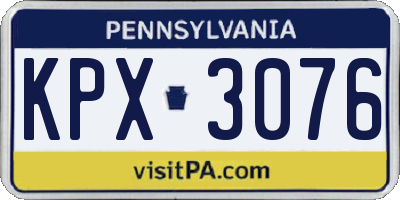 PA license plate KPX3076