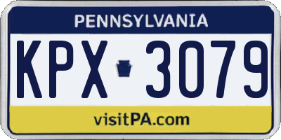 PA license plate KPX3079
