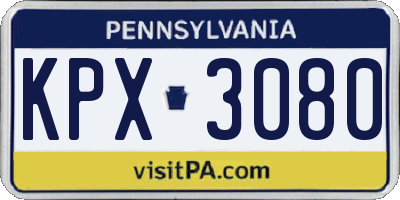 PA license plate KPX3080