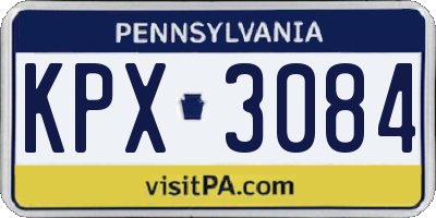 PA license plate KPX3084