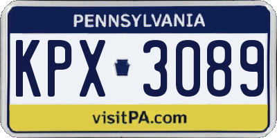 PA license plate KPX3089