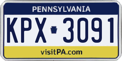 PA license plate KPX3091